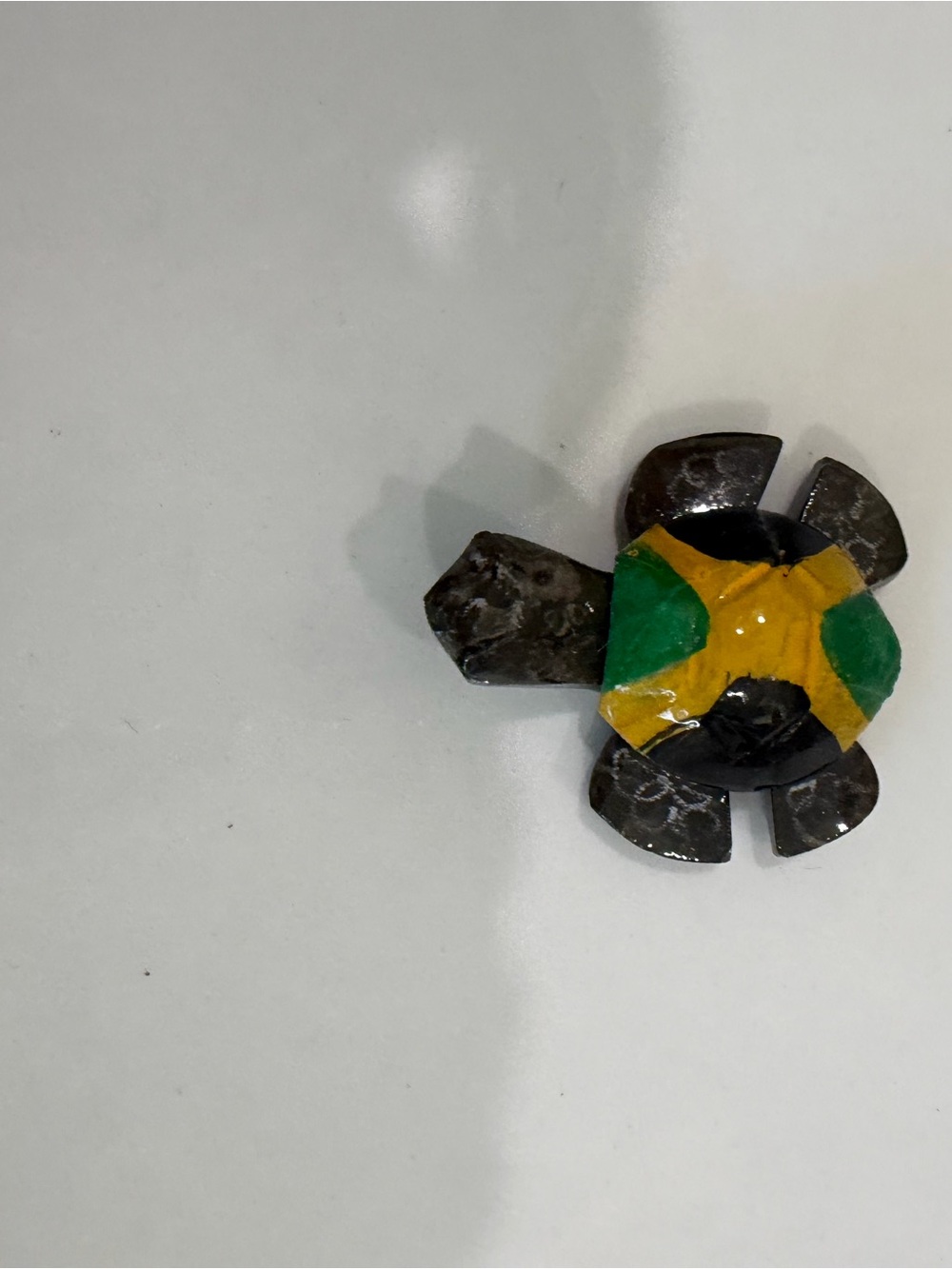 Handcrafted Turtle Trinket with Yellow and Green Shell
